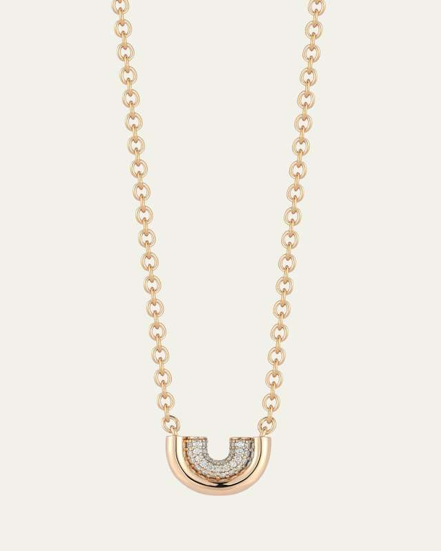 Thoby 18K Rose Gold Diamond Small Tubular Necklace